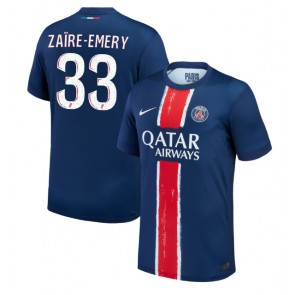 Paris Saint-Germain Warren Zaire-Emery #33 Hjemmebanetrøje 2024-25 Kort ærmer